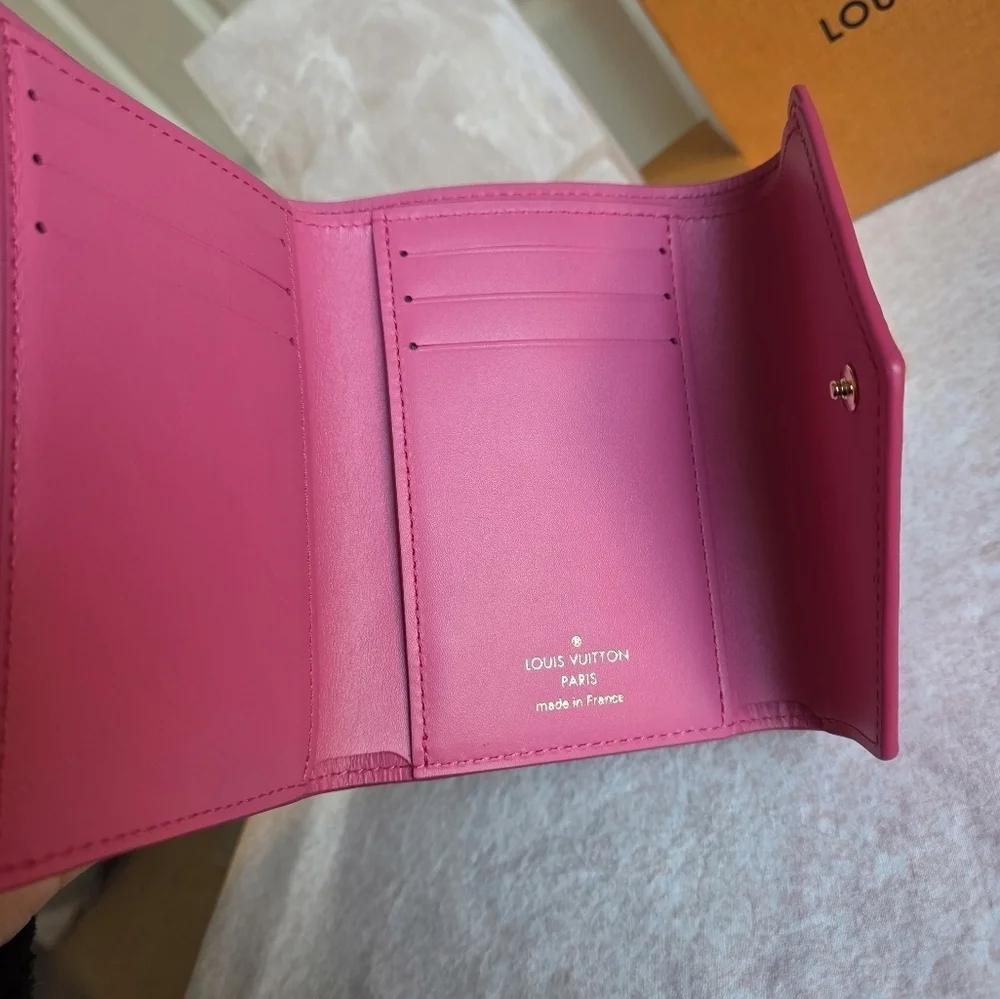 Louis Vuitton Nanogram Victorine Wallet – Pink Embossed Leather